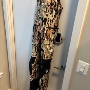 The North Face Black and Brown Patterned snow ski bib